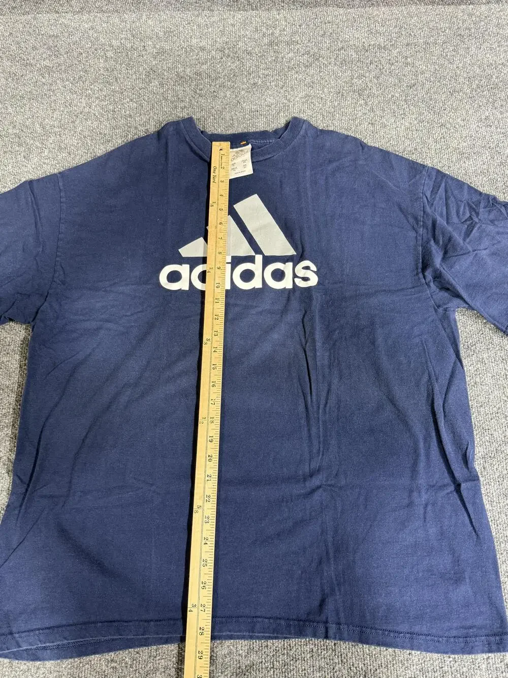 Adidas Shirt Mens XL Blue Logo Graphic Crewneck Cotton Casual Athletic Tee Top